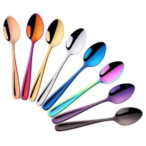 8 Pieces 18/10 Dessert Spoons Teaspoons Small Coffee Spoons